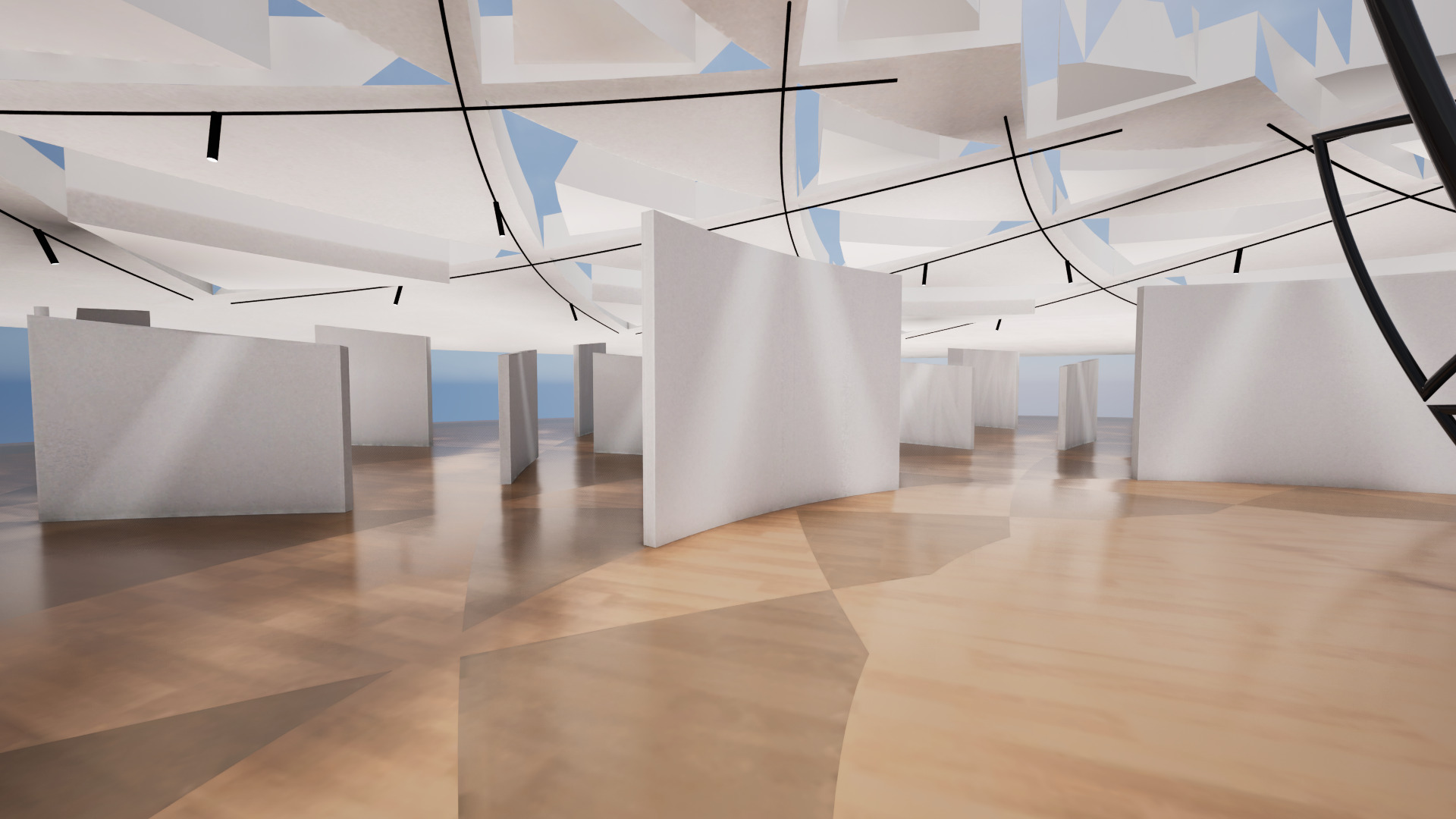  VR Art Gallery crop circle 24 Baked 3D model_1