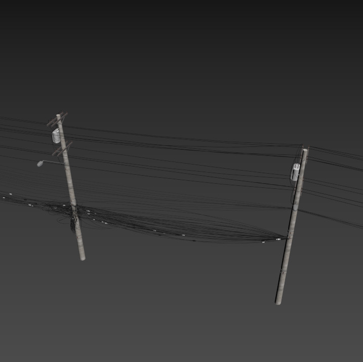 Urban Power Pole with Complex Wires Realistic 3D Model 3D model_4