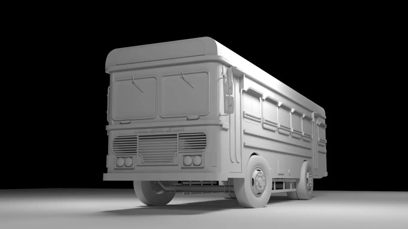 lanka ashok leyland bus 3D model_0