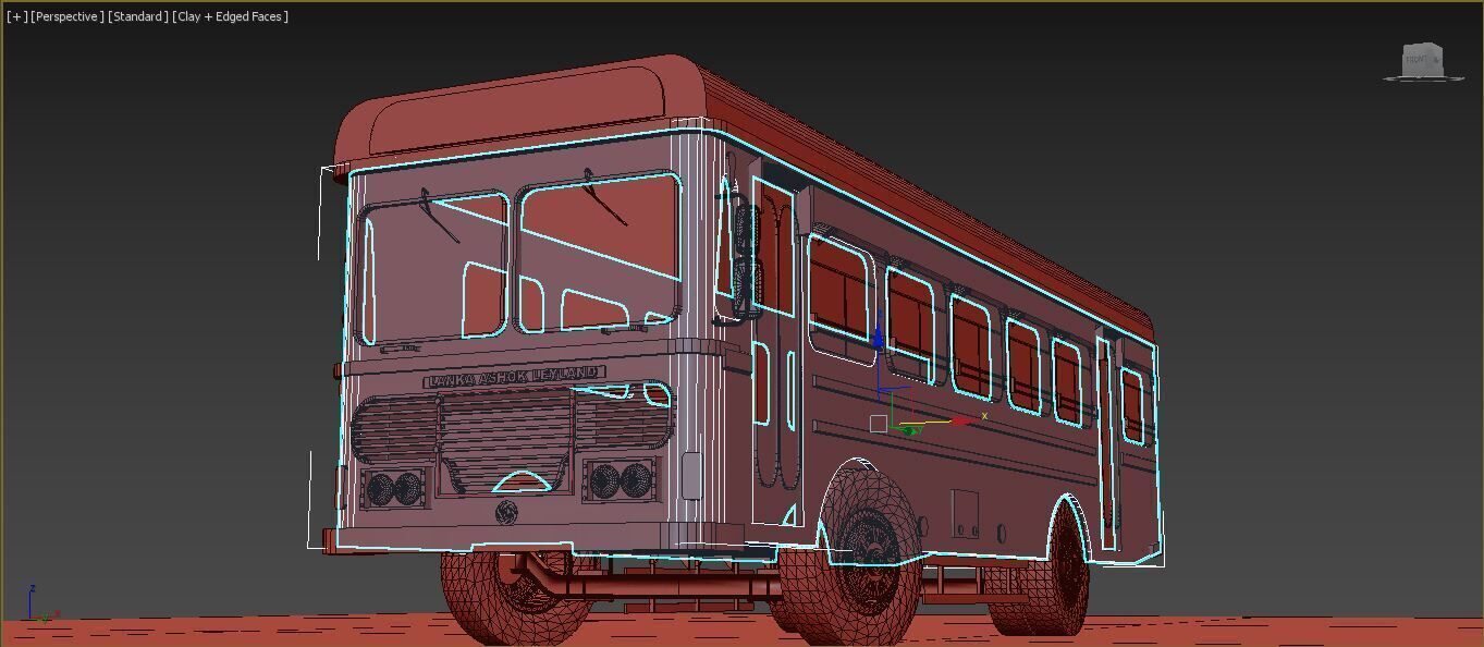 lanka ashok leyland bus 3D model_4