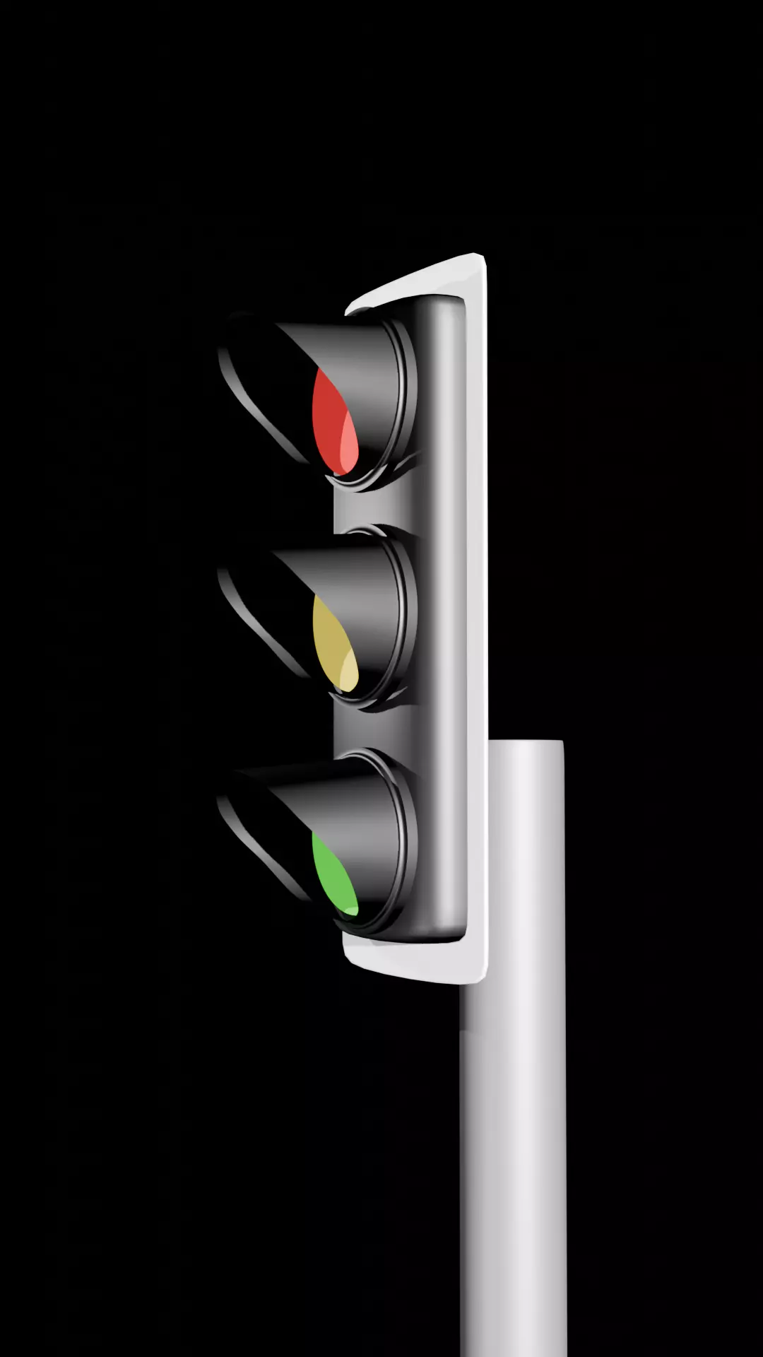 Traffic red light Low-poly 3D model_0