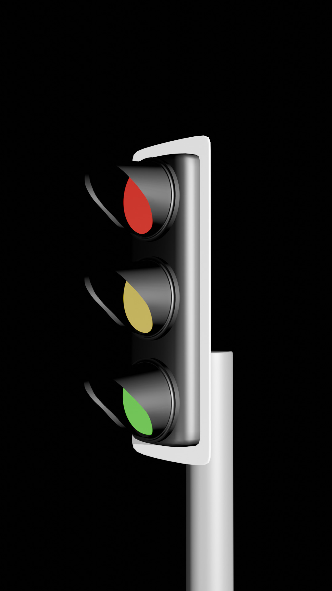 Traffic red light Low-poly 3D model_1