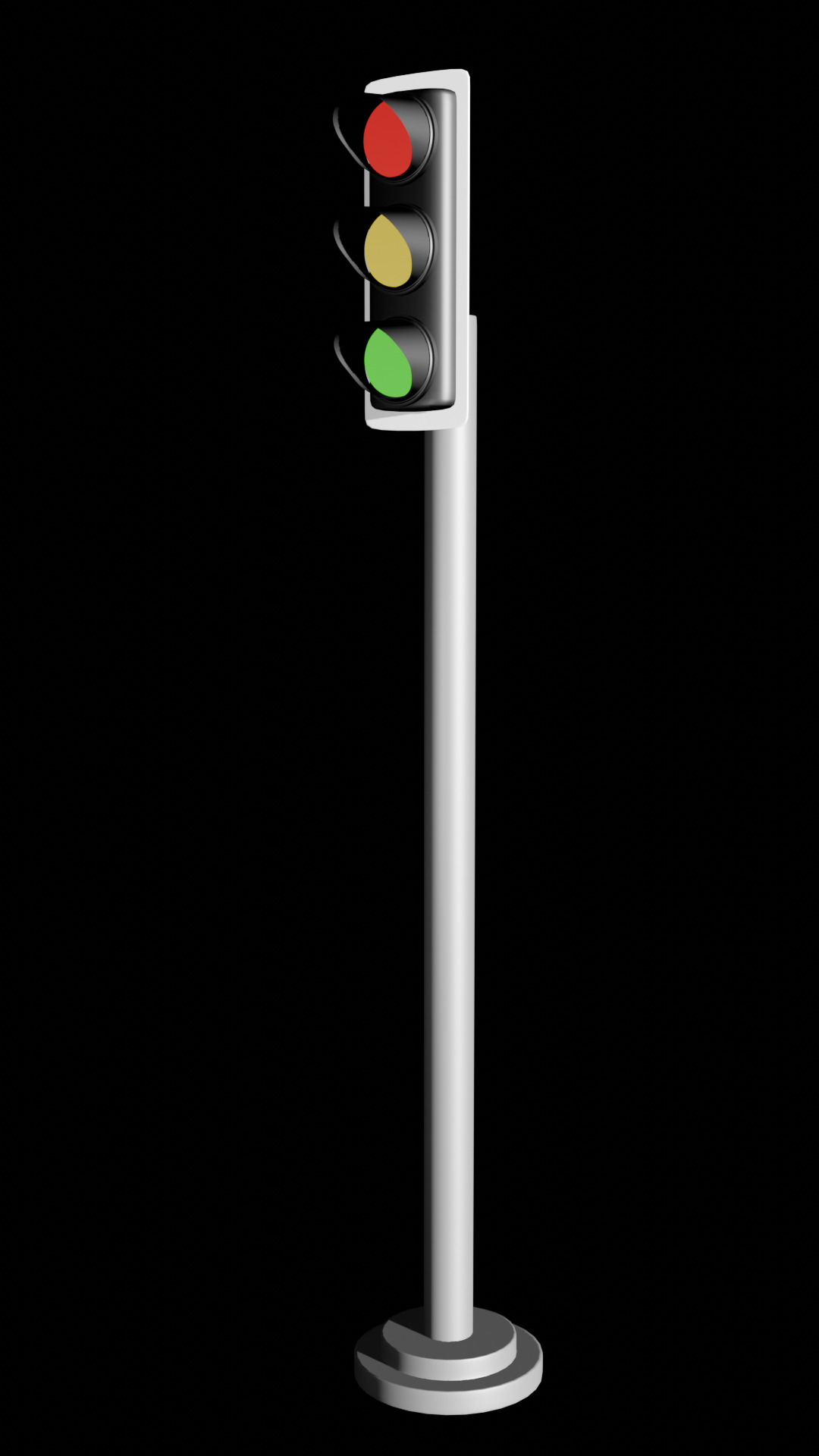 Traffic red light Low-poly 3D model_2