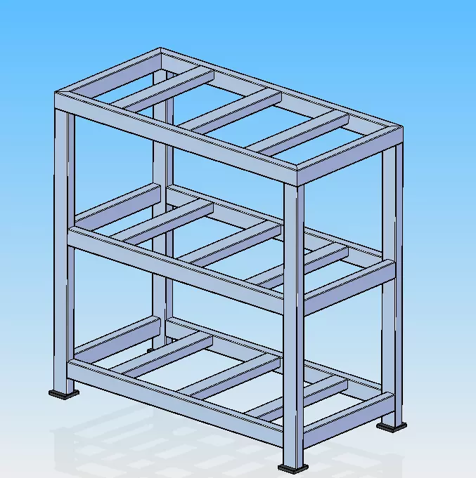 Material Storage Rack 900 x 450 x 900 mm 3D model_0