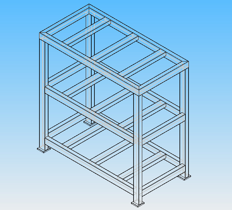 Material Storage Rack 900 x 450 x 900 mm 3D model_4