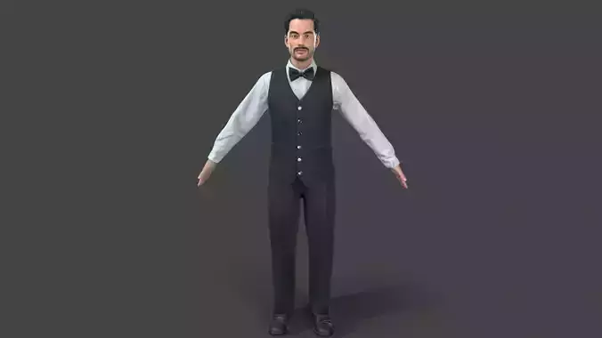 Worker Character Low-poly 3D model