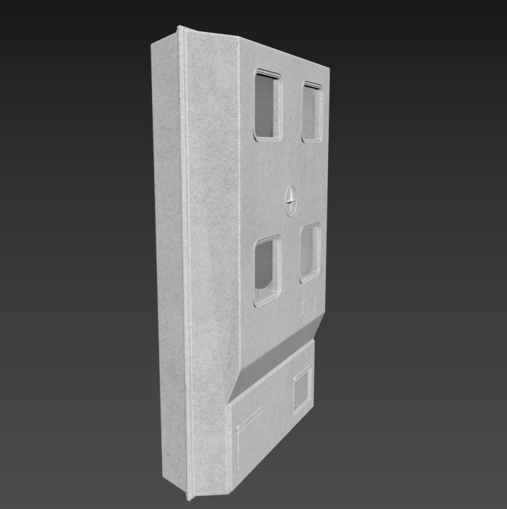 Wall-Mounted Electrical Box Realistic Utility Box 3D Model 3D model_5