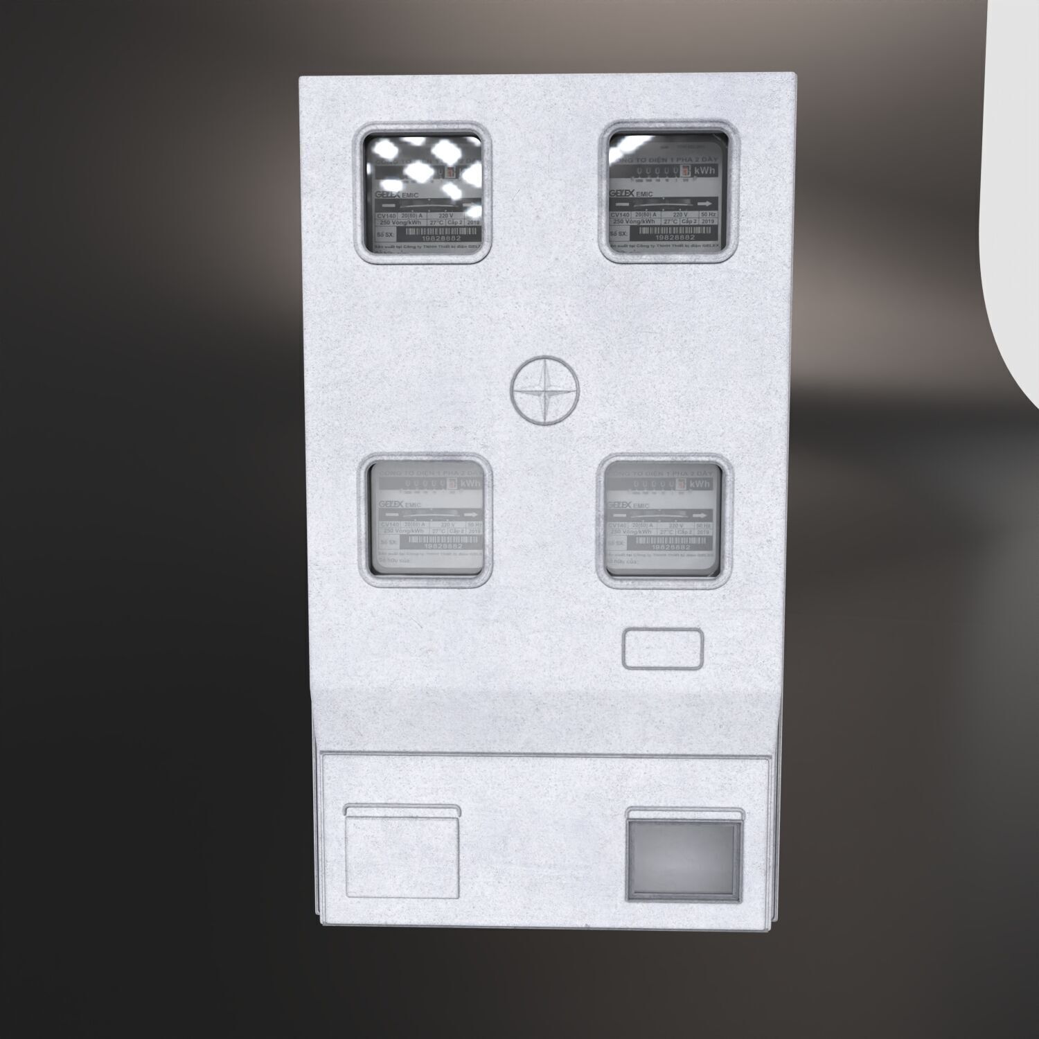 Wall-Mounted Electrical Box Realistic Utility Box 3D Model 3D model_3