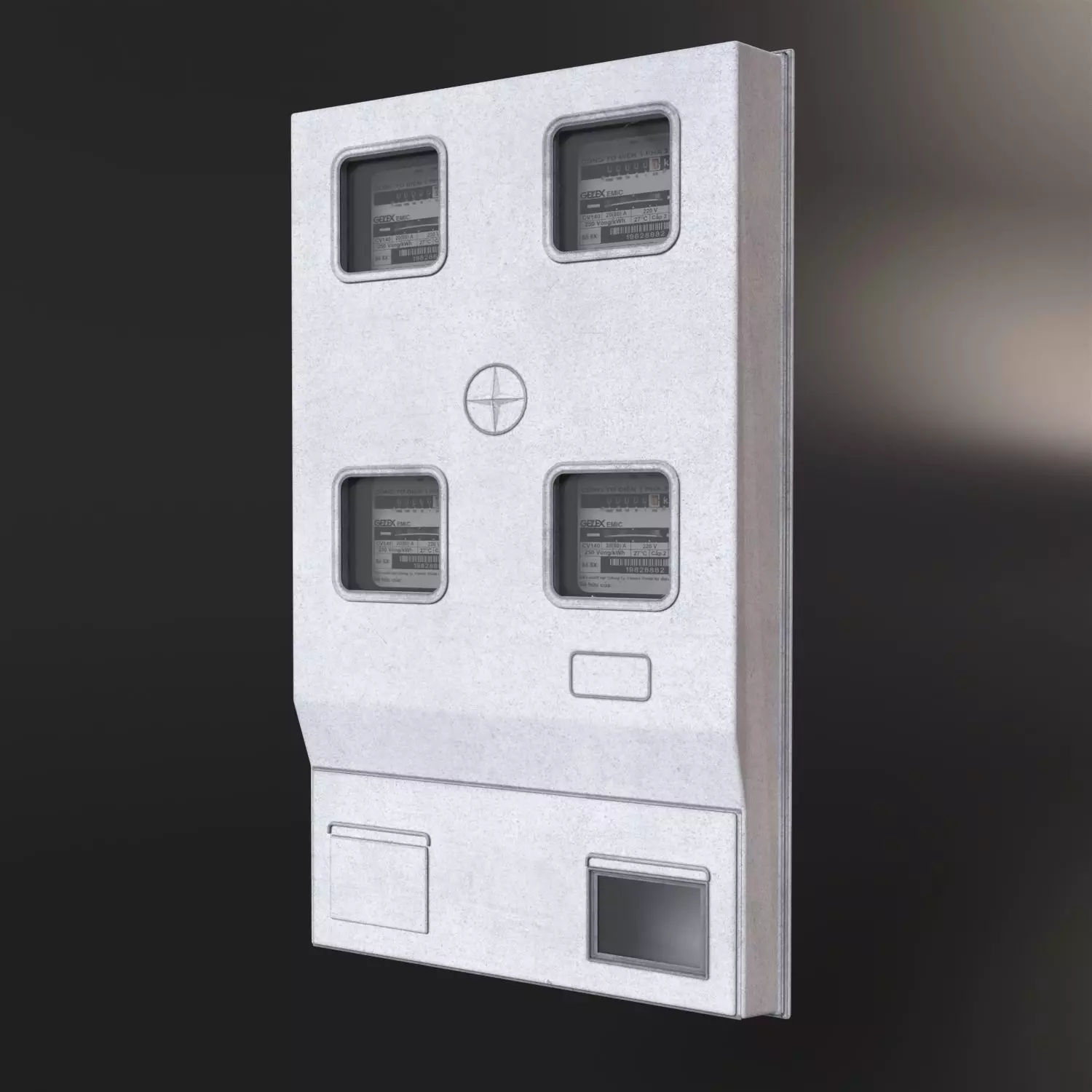 Wall-Mounted Electrical Box Realistic Utility Box 3D Model 3D model_0