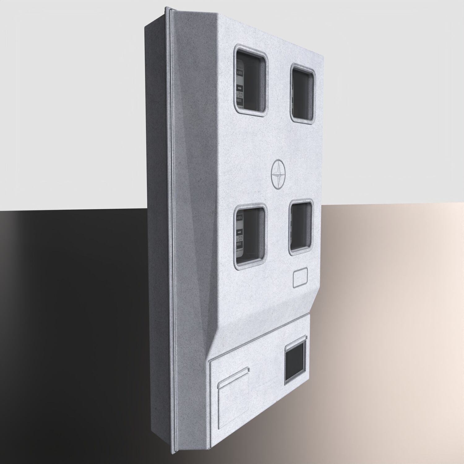 Wall-Mounted Electrical Box Realistic Utility Box 3D Model 3D model_2