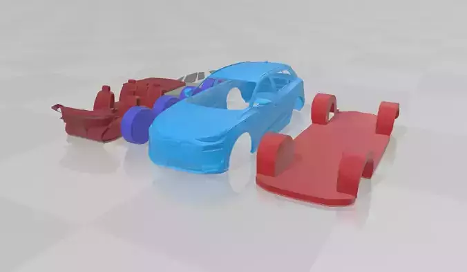 Audi Q6L e-tron - Separate Parts STL Model