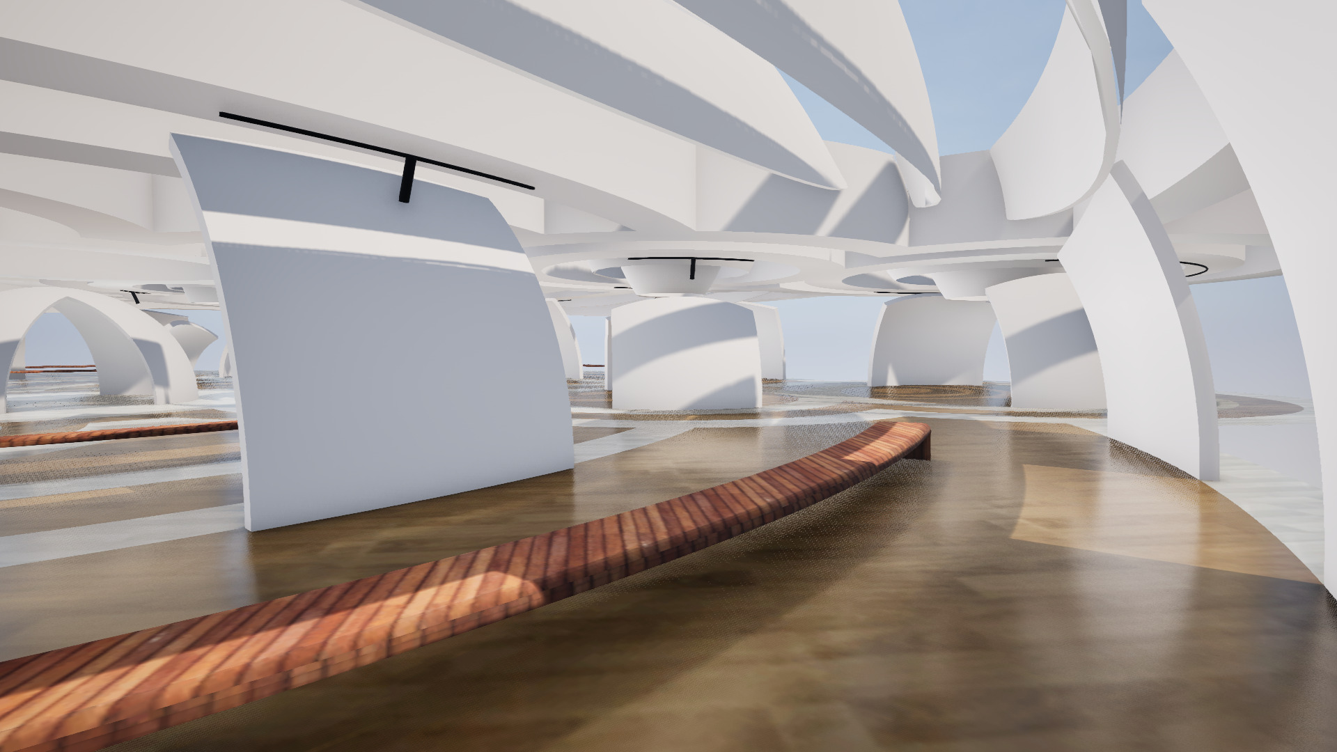  VR Art Gallery crop circle 25 Baked 3D model_6