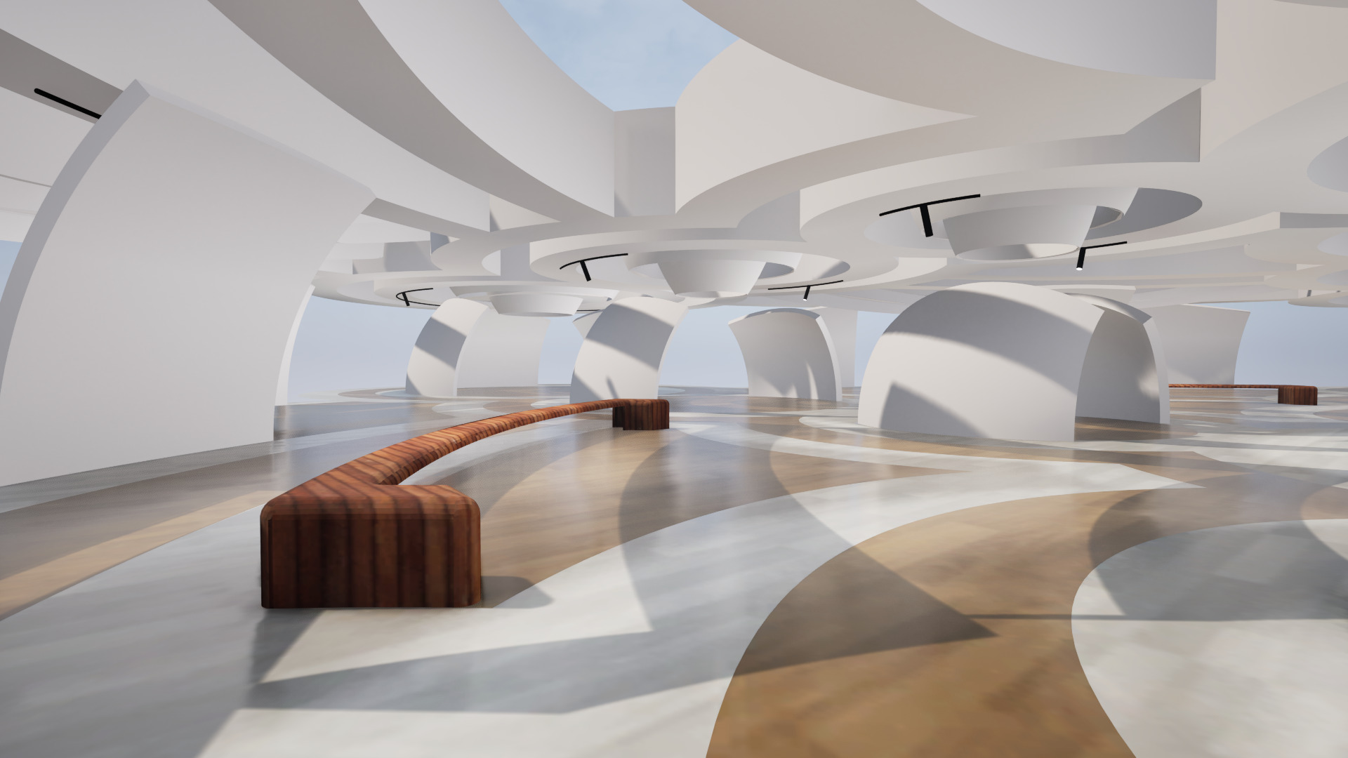  VR Art Gallery crop circle 25 Baked 3D model_4