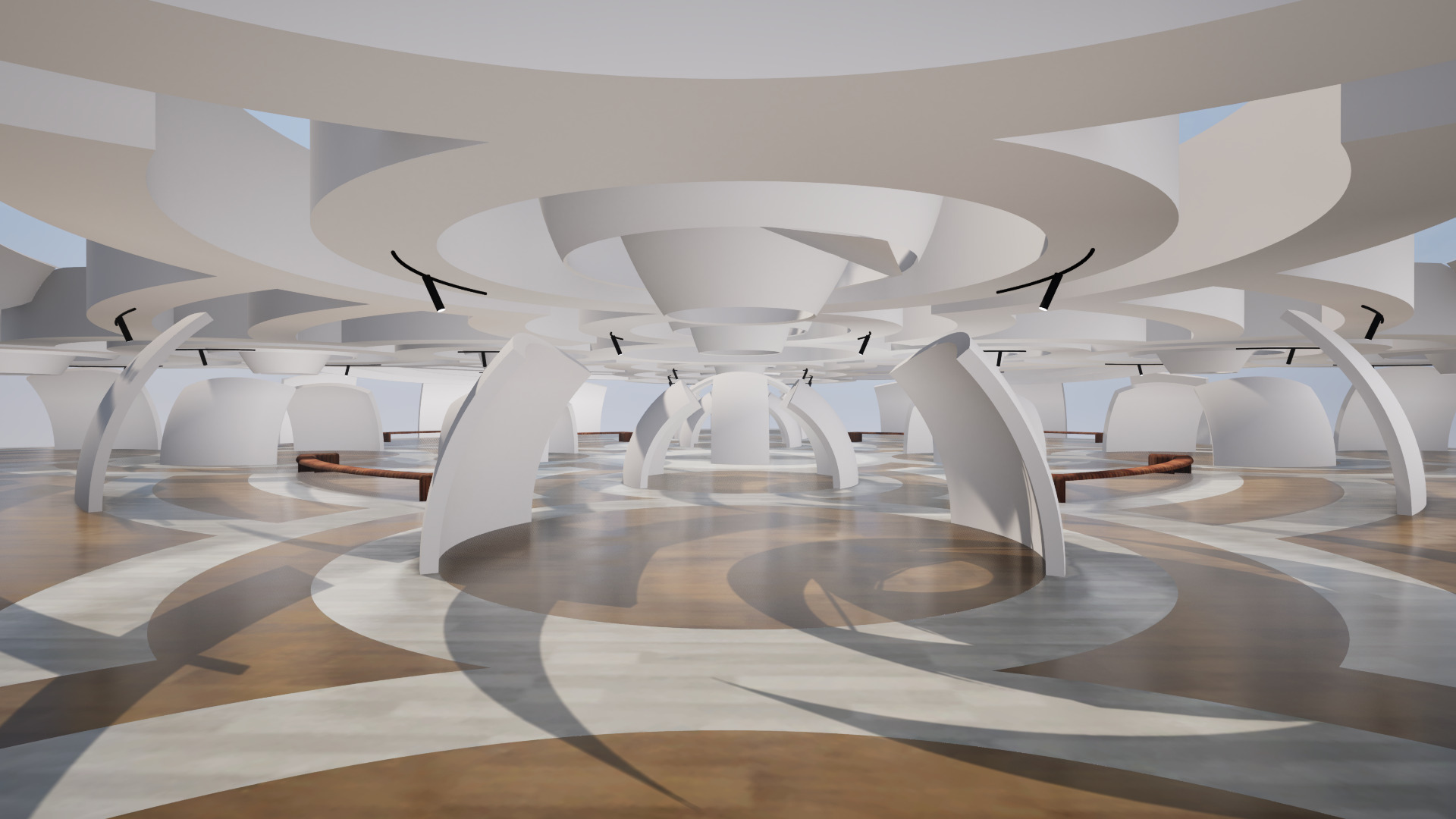  VR Art Gallery crop circle 25 Baked 3D model_3