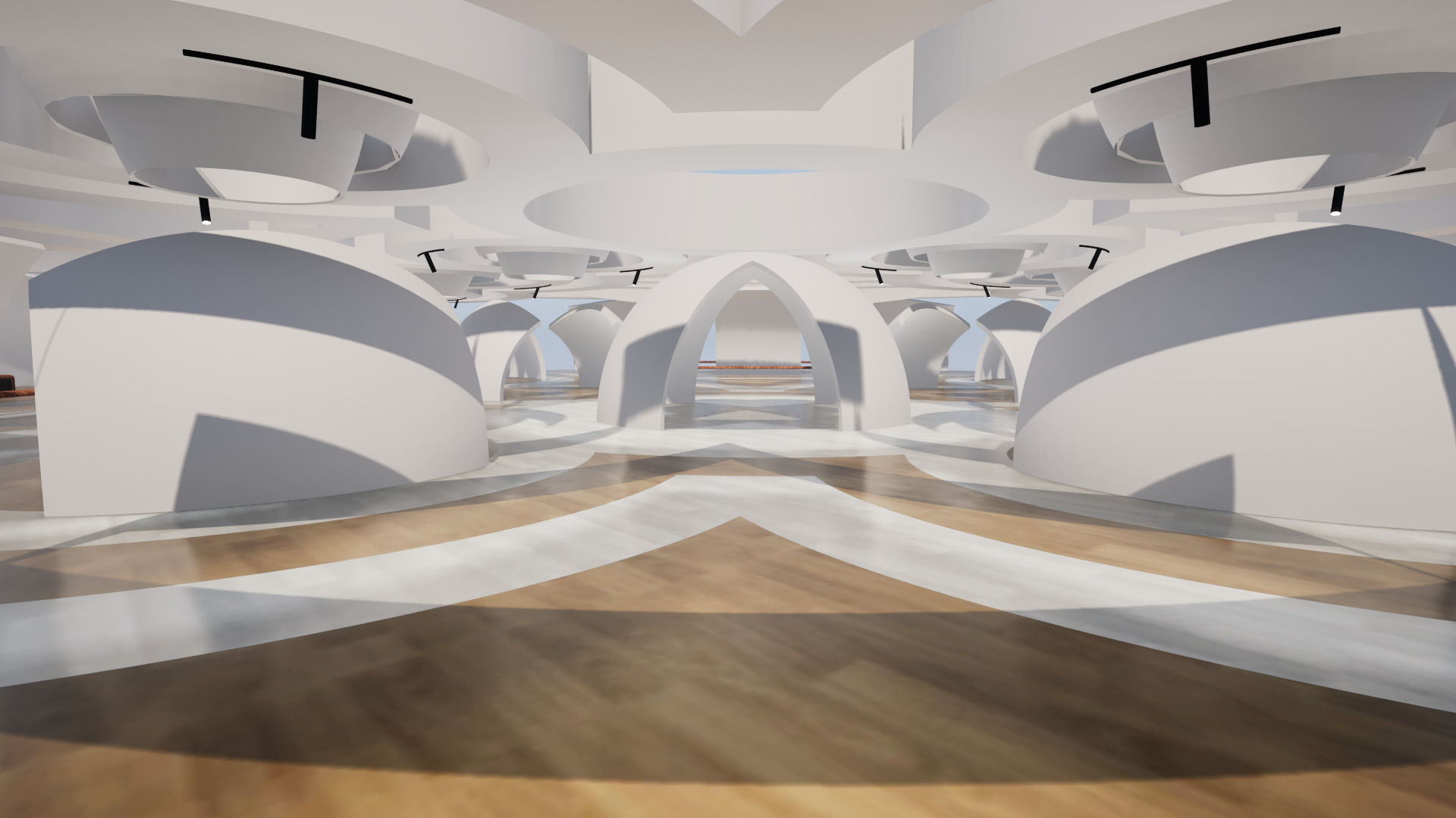  VR Art Gallery crop circle 25 Baked 3D model_5