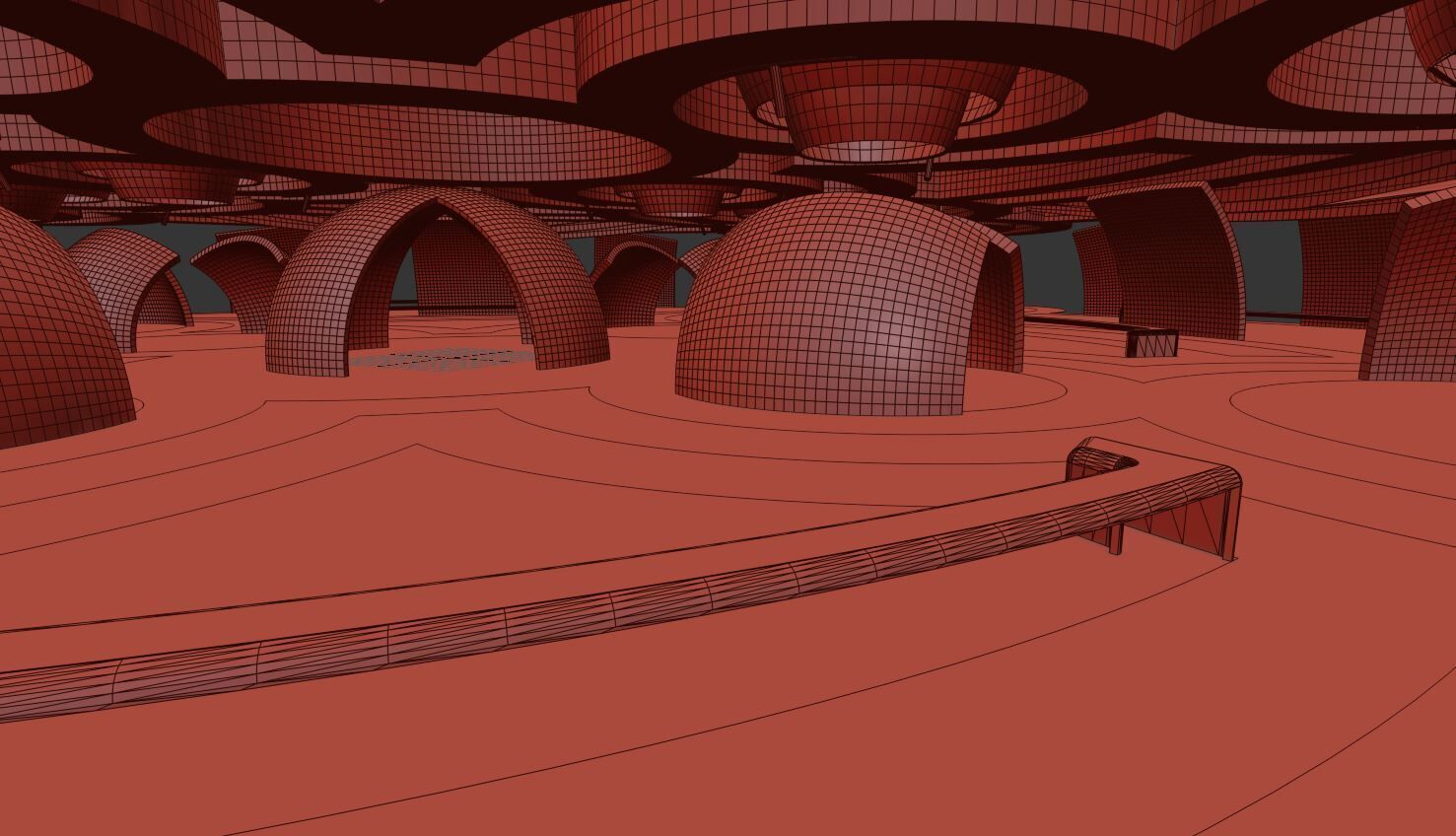  VR Art Gallery crop circle 25 Baked 3D model_7