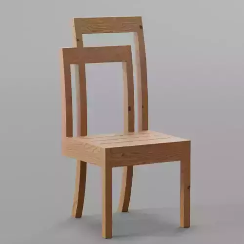 Double Backrest Wooden Dining Chair