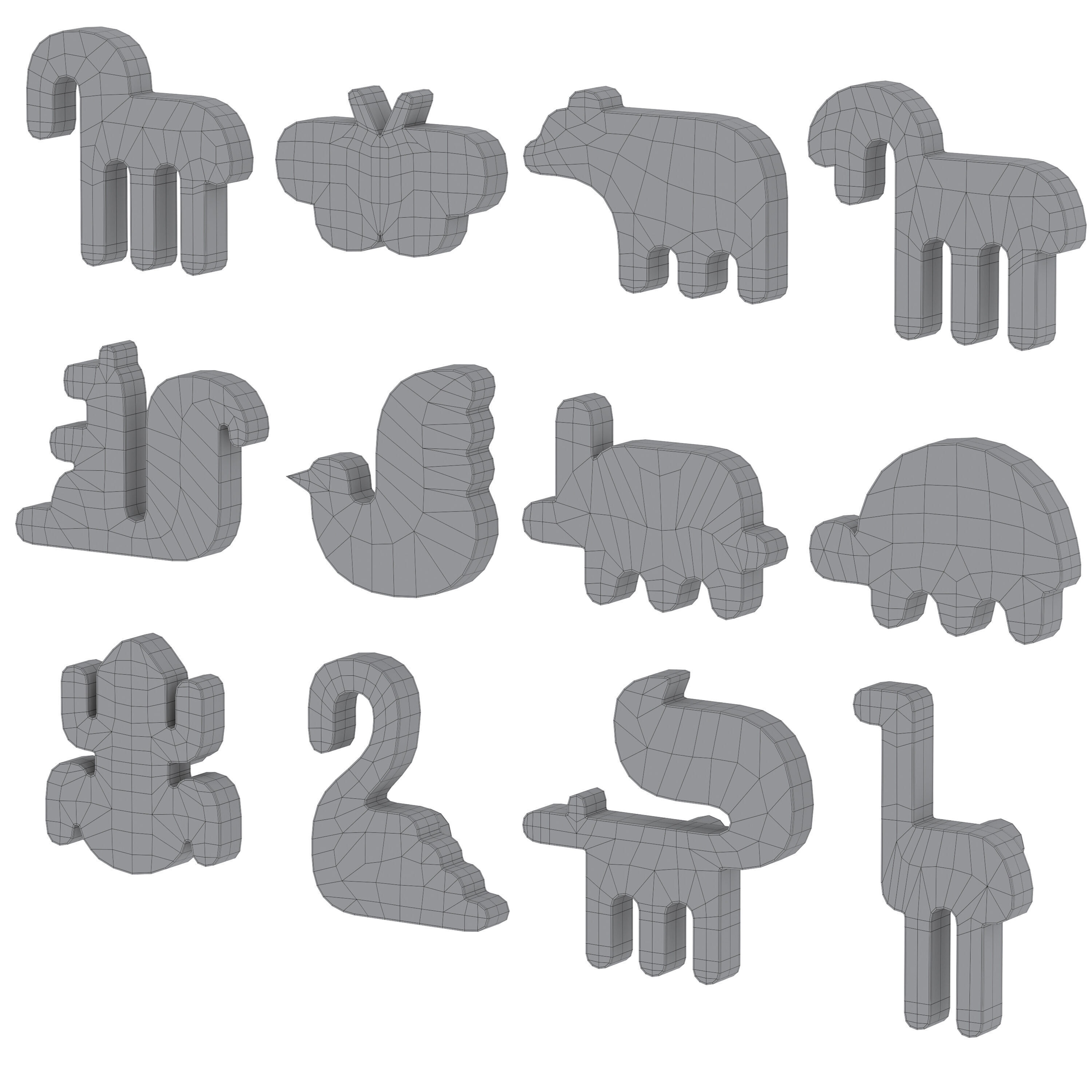 Animal Shaped Kids Furniture Handles and Wall Hooks 2 3D model_5