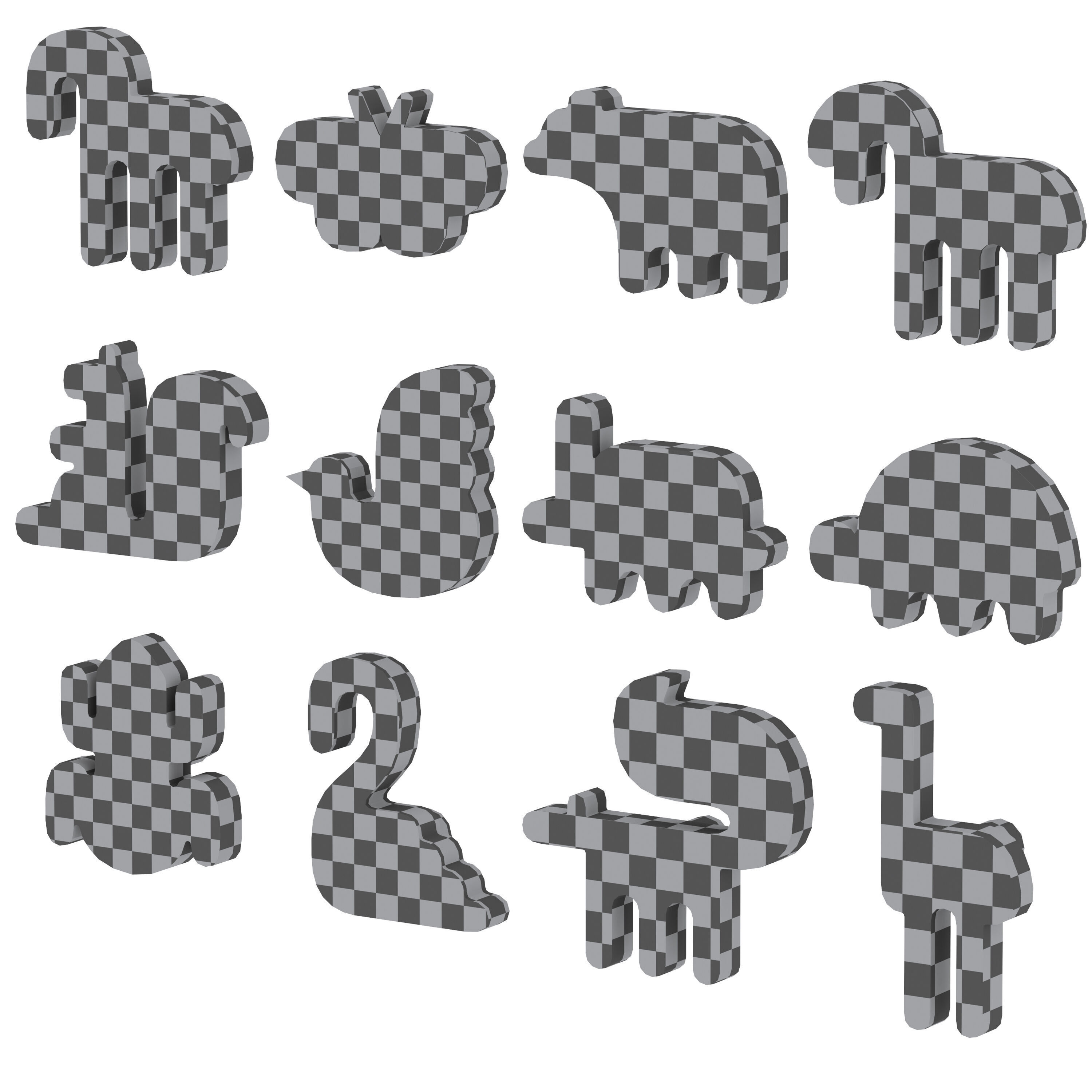 Animal Shaped Kids Furniture Handles and Wall Hooks 2 3D model_6