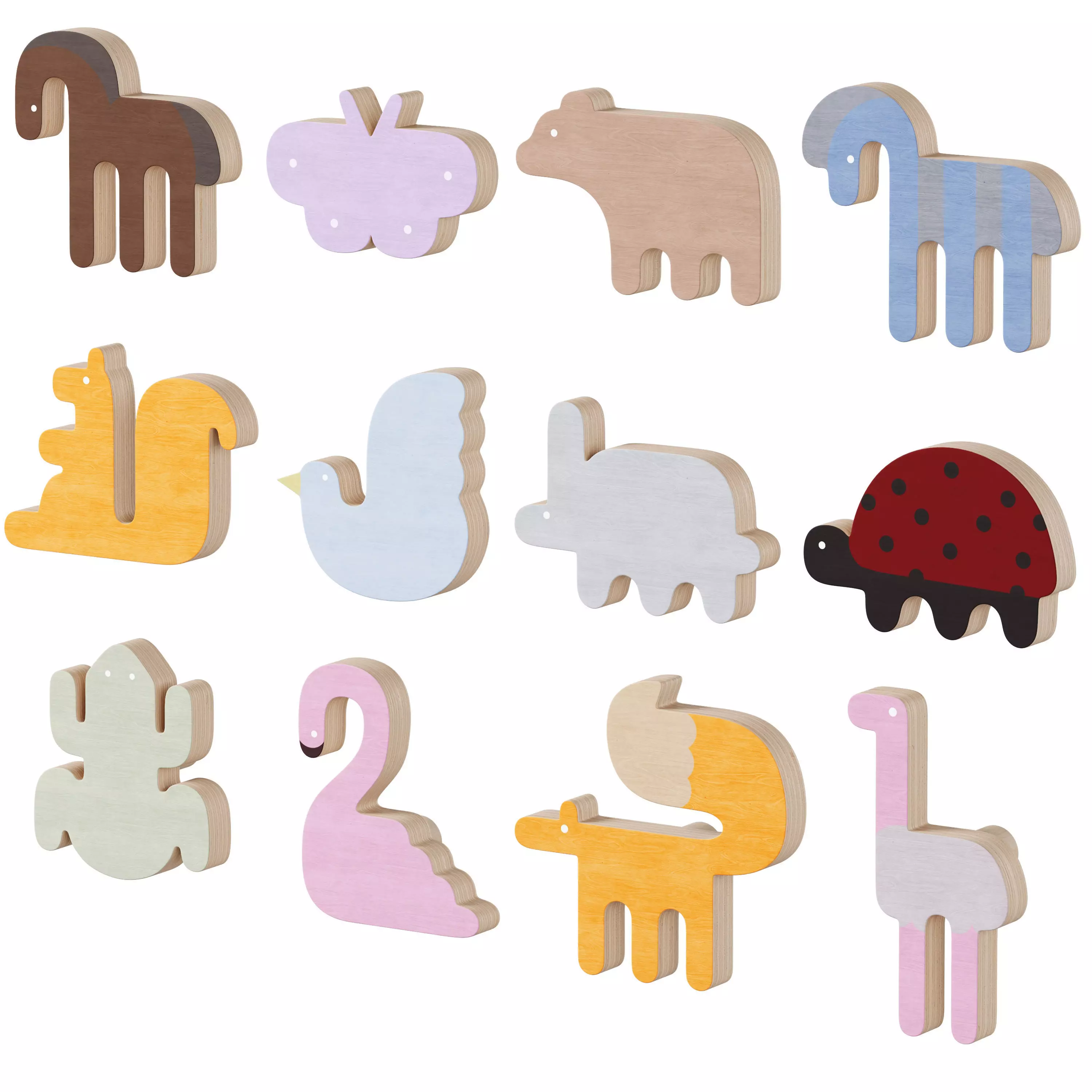 Animal Shaped Kids Furniture Handles and Wall Hooks 2 3D model_0