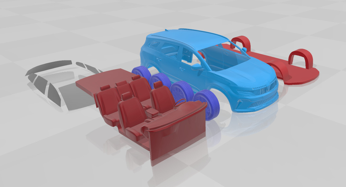Renault Espace - Separate Parts STL Model 3D print model_7