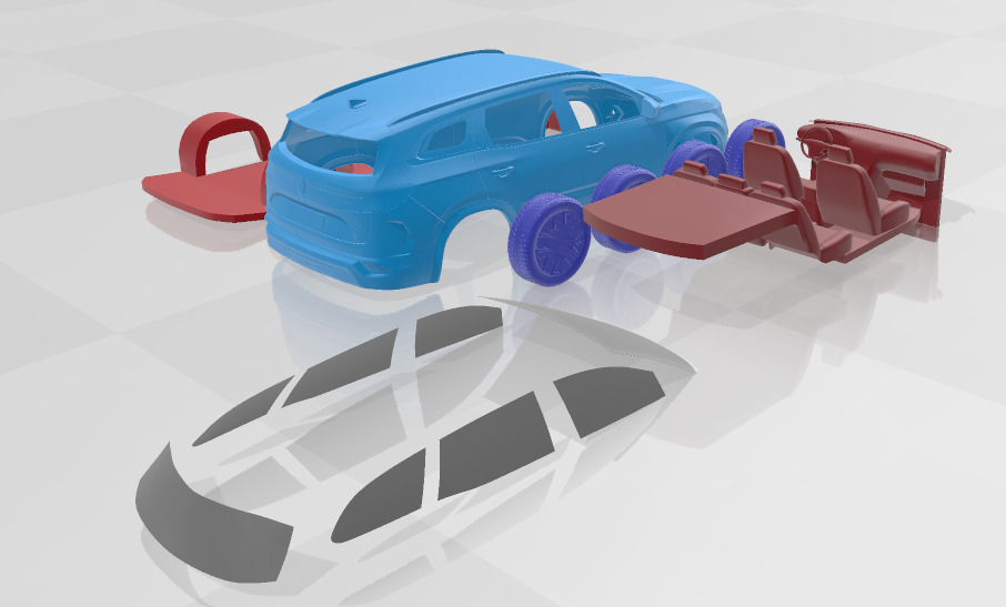 Renault Espace - Separate Parts STL Model 3D print model_5