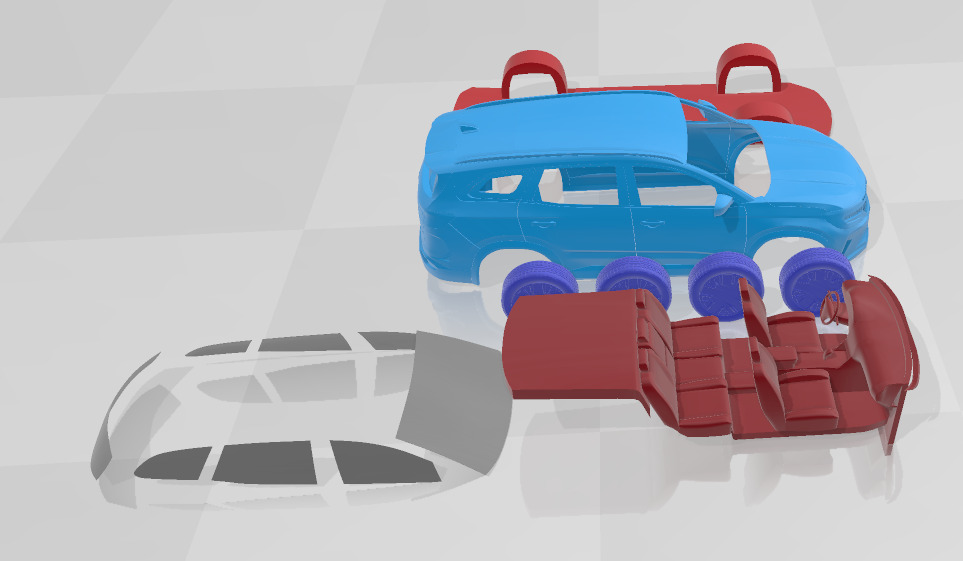 Renault Espace - Separate Parts STL Model 3D print model_6