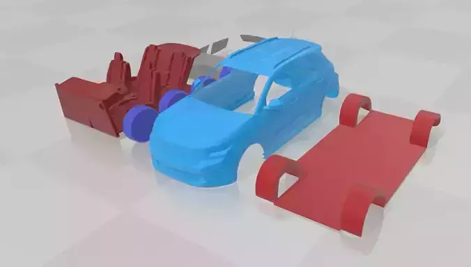 Citroen e-C3 2024 - Separate Parts STL Model 3D print model