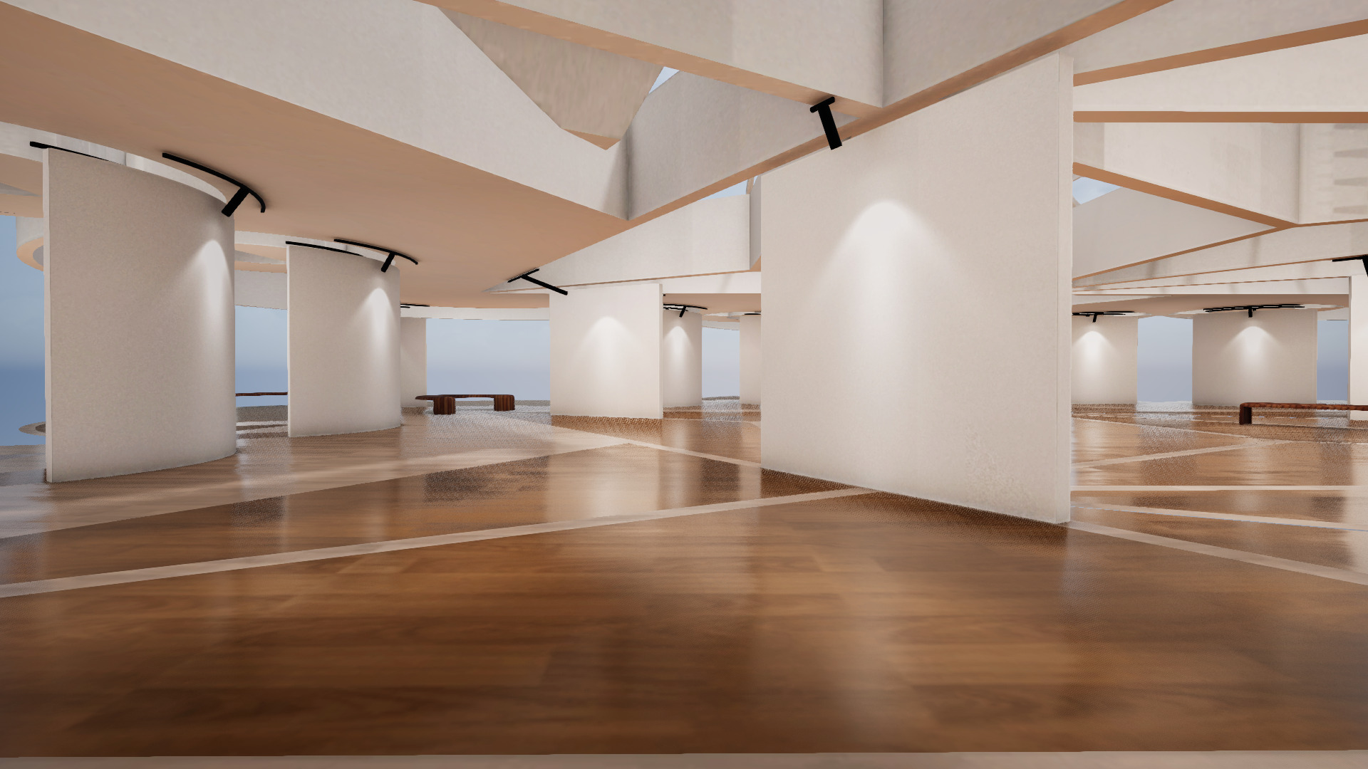  VR Art Gallery crop circle 26 Baked 3D model_4