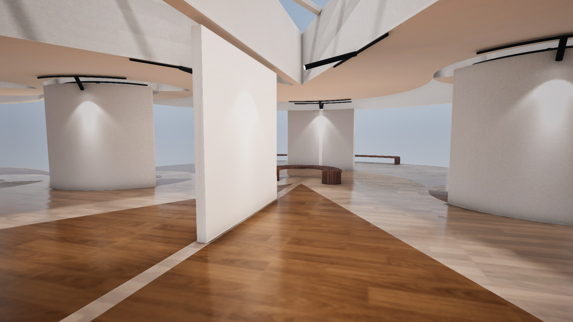  VR Art Gallery crop circle 26 Baked 3D model_3