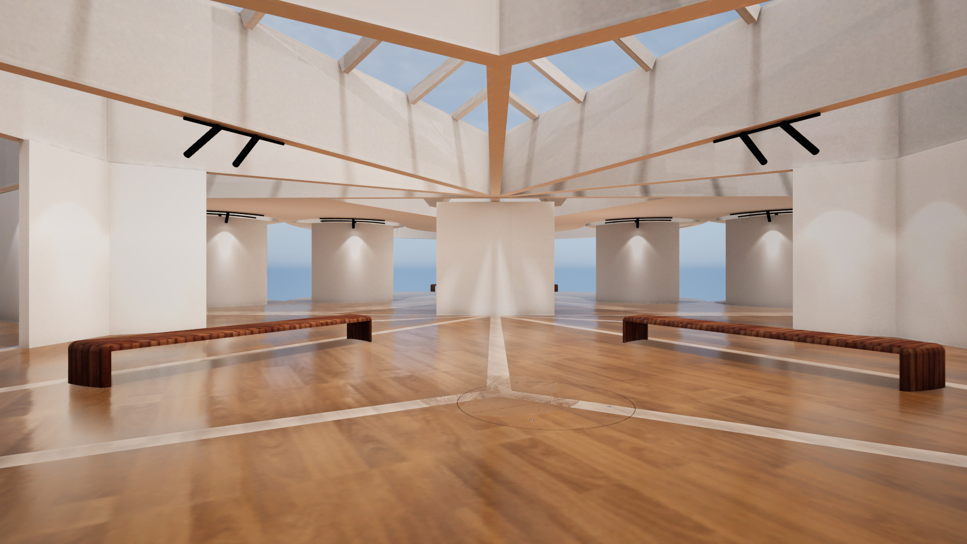  VR Art Gallery crop circle 26 Baked 3D model_2