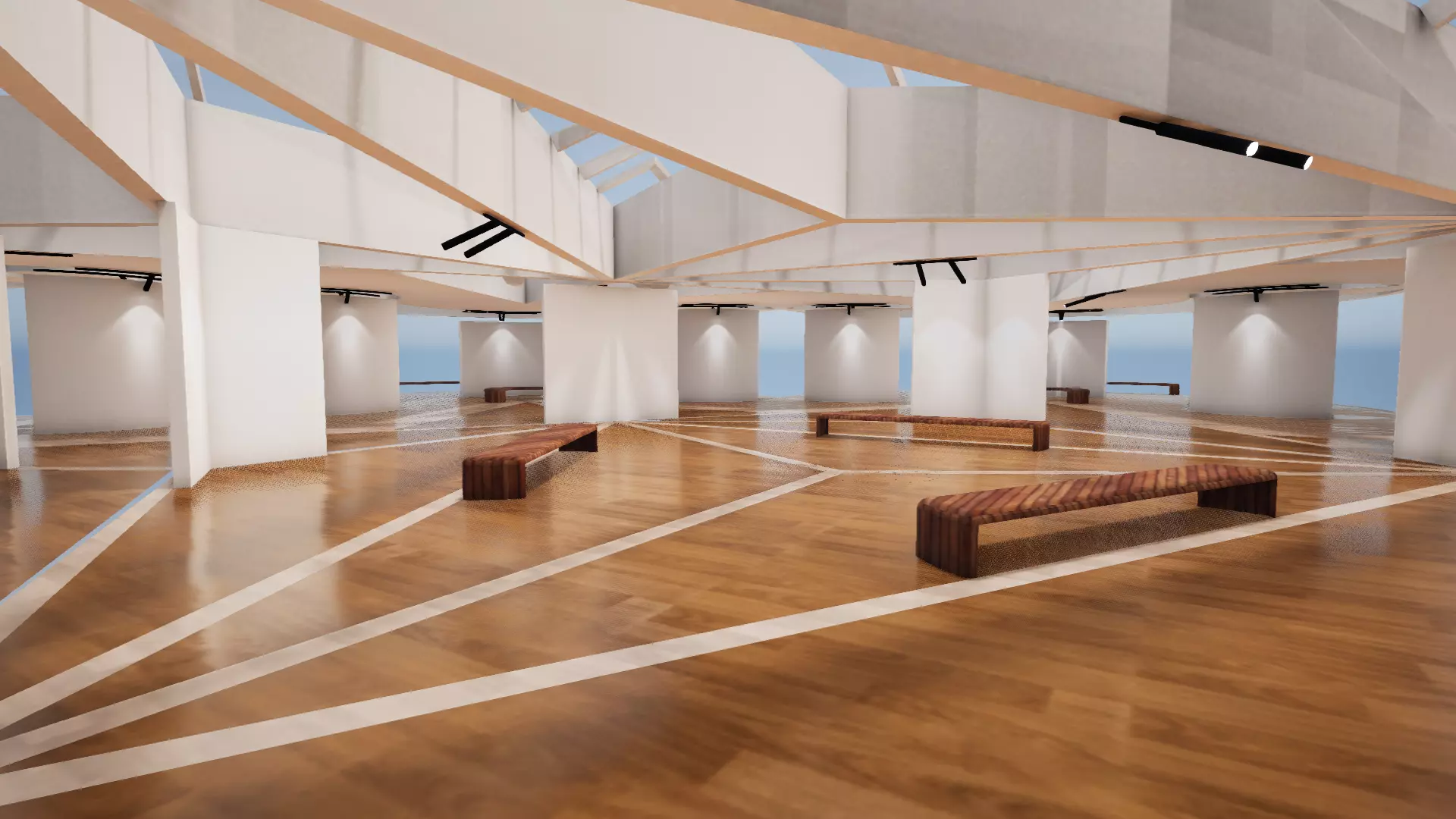  VR Art Gallery crop circle 26 Baked 3D model_0