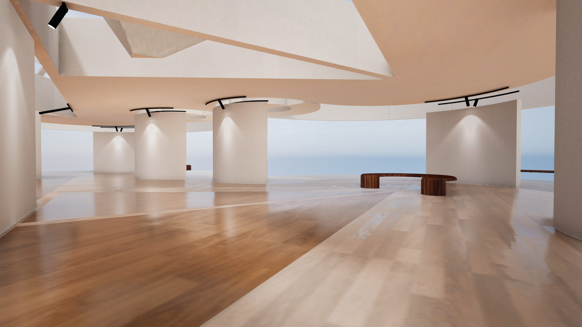  VR Art Gallery crop circle 26 Baked 3D model_5