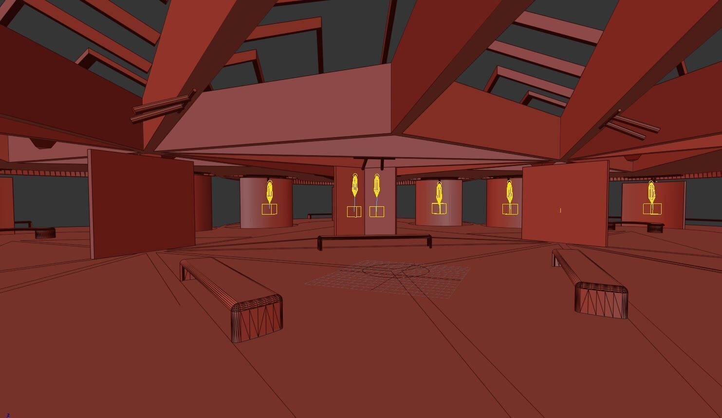  VR Art Gallery crop circle 26 Baked 3D model_6