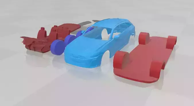 Audi A5 Avant 2025 - Separate Parts STL Model 3D print model