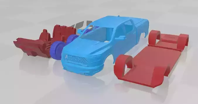 RAM 1500 2025 - Separate Parts STL Model 3D print model