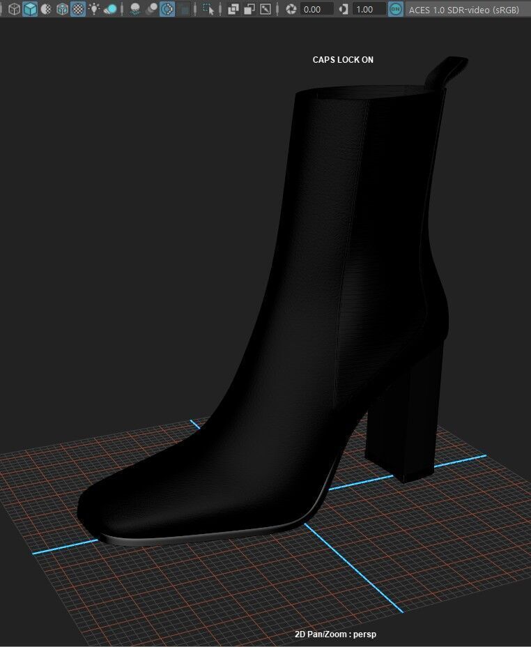 FEMALE black BOOTS 3D model_11