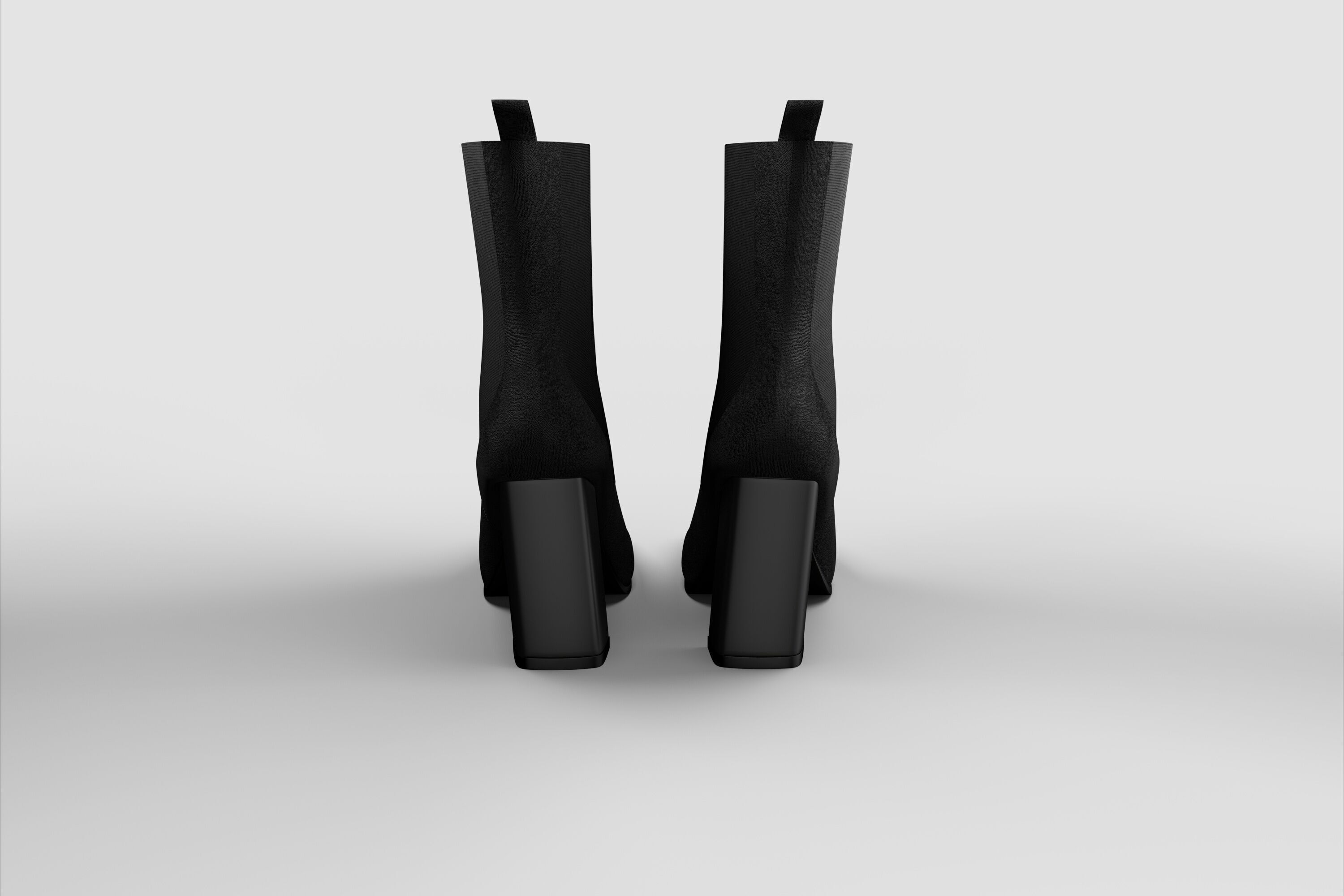FEMALE black BOOTS 3D model_3