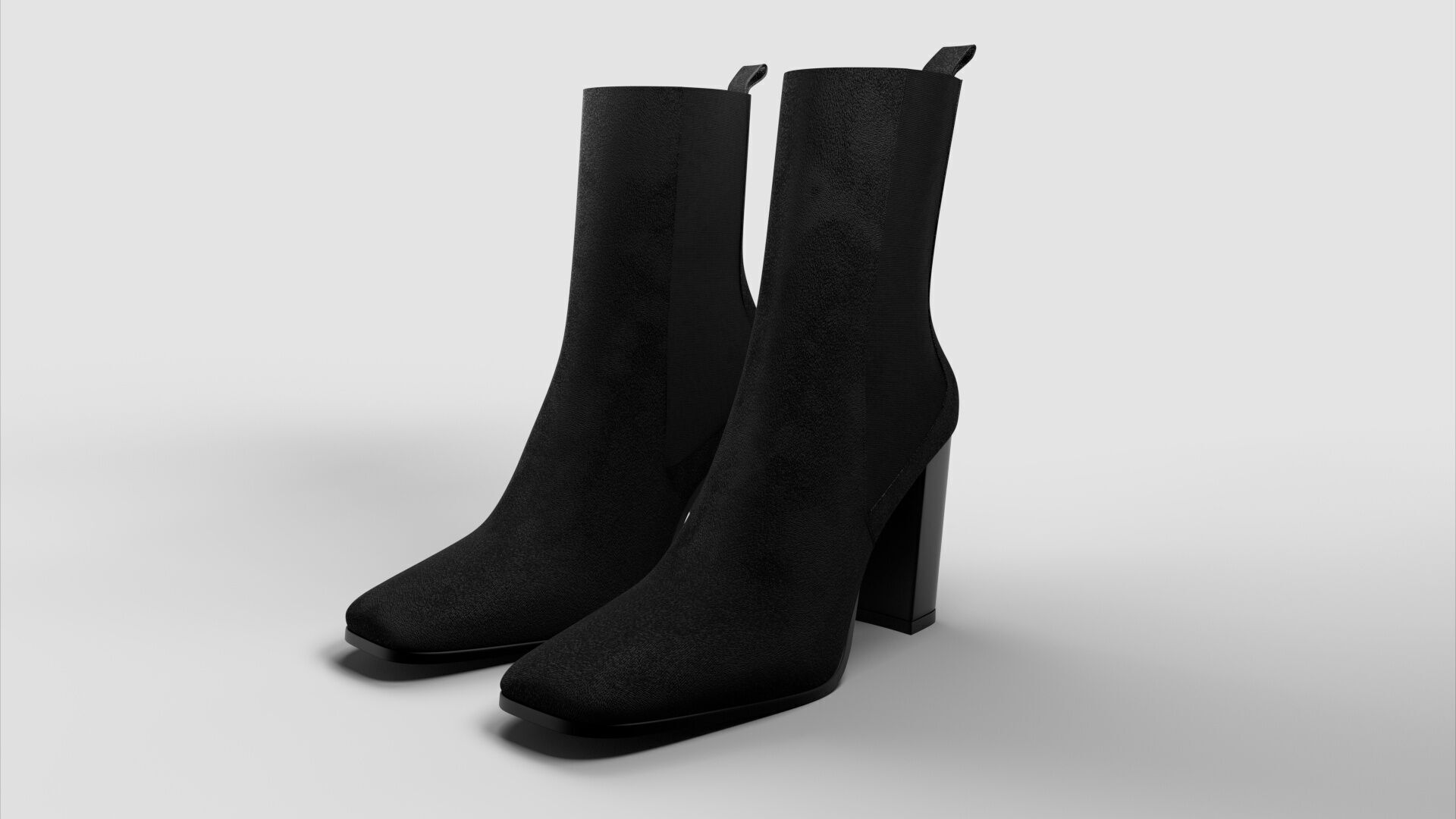 FEMALE black BOOTS 3D model_8