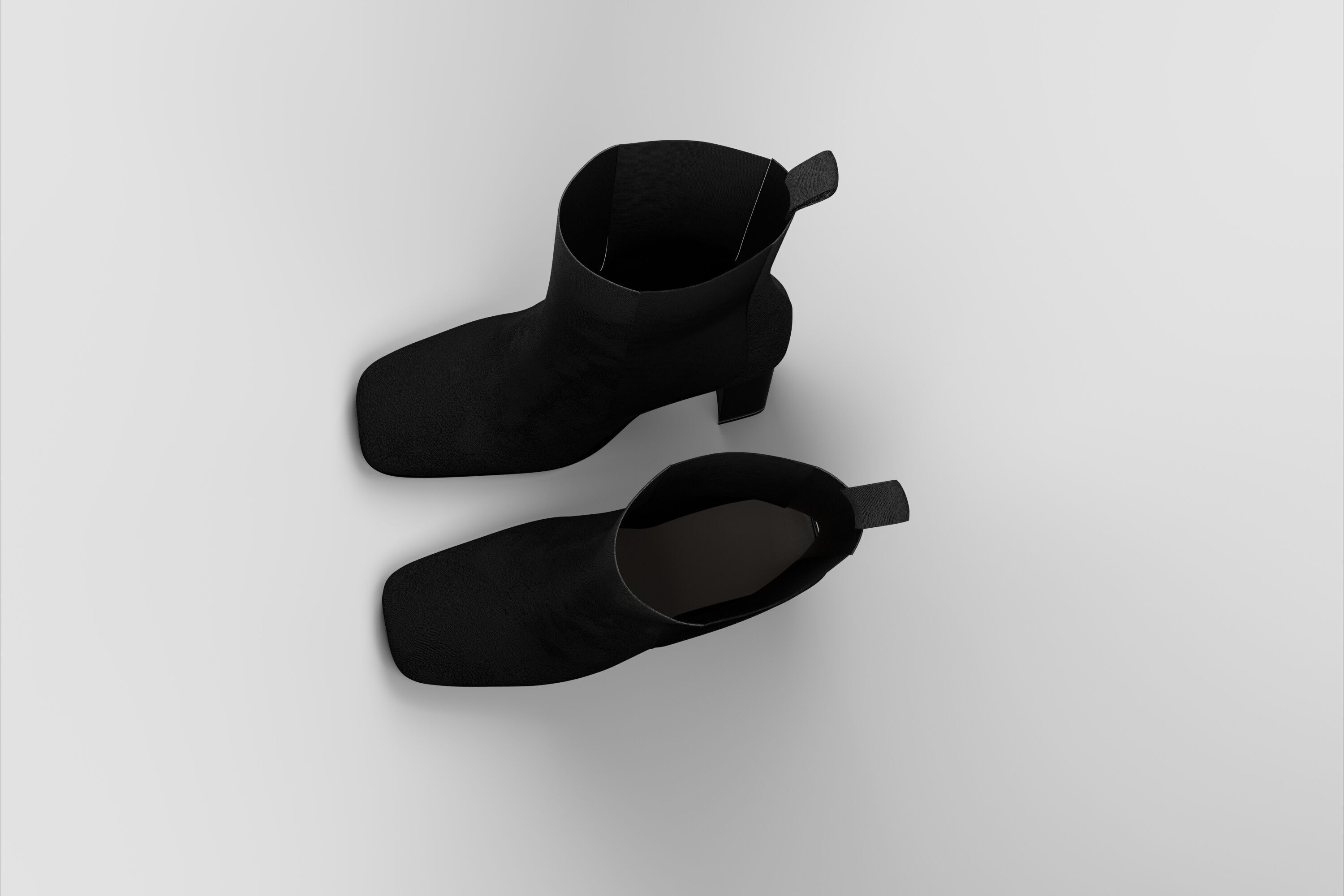 FEMALE black BOOTS 3D model_2