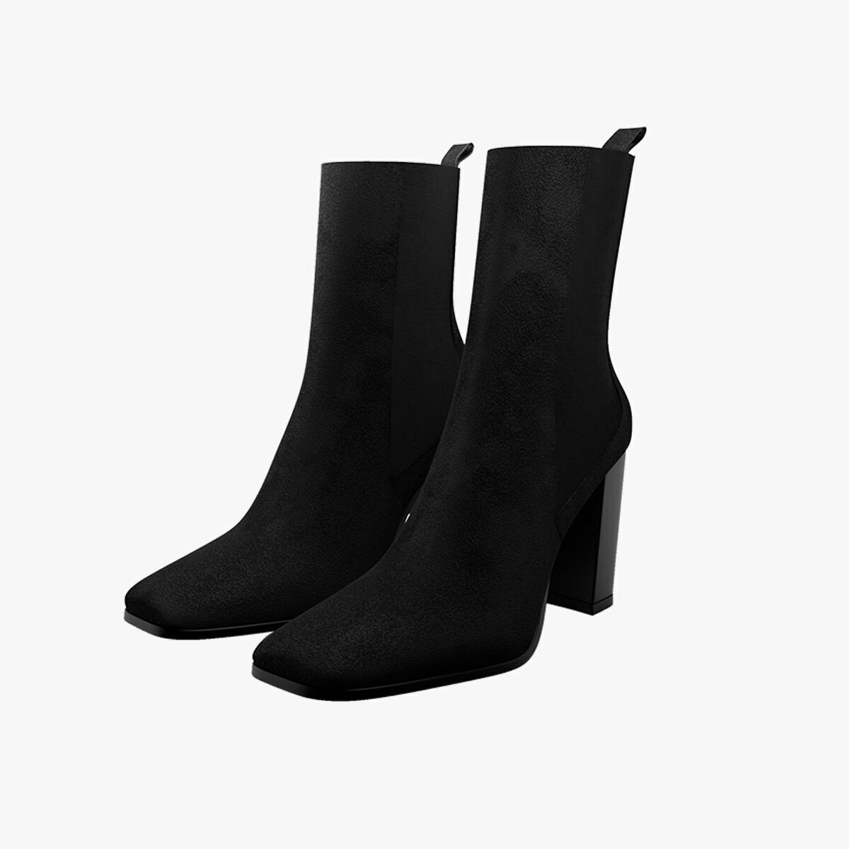 FEMALE black BOOTS 3D model_6