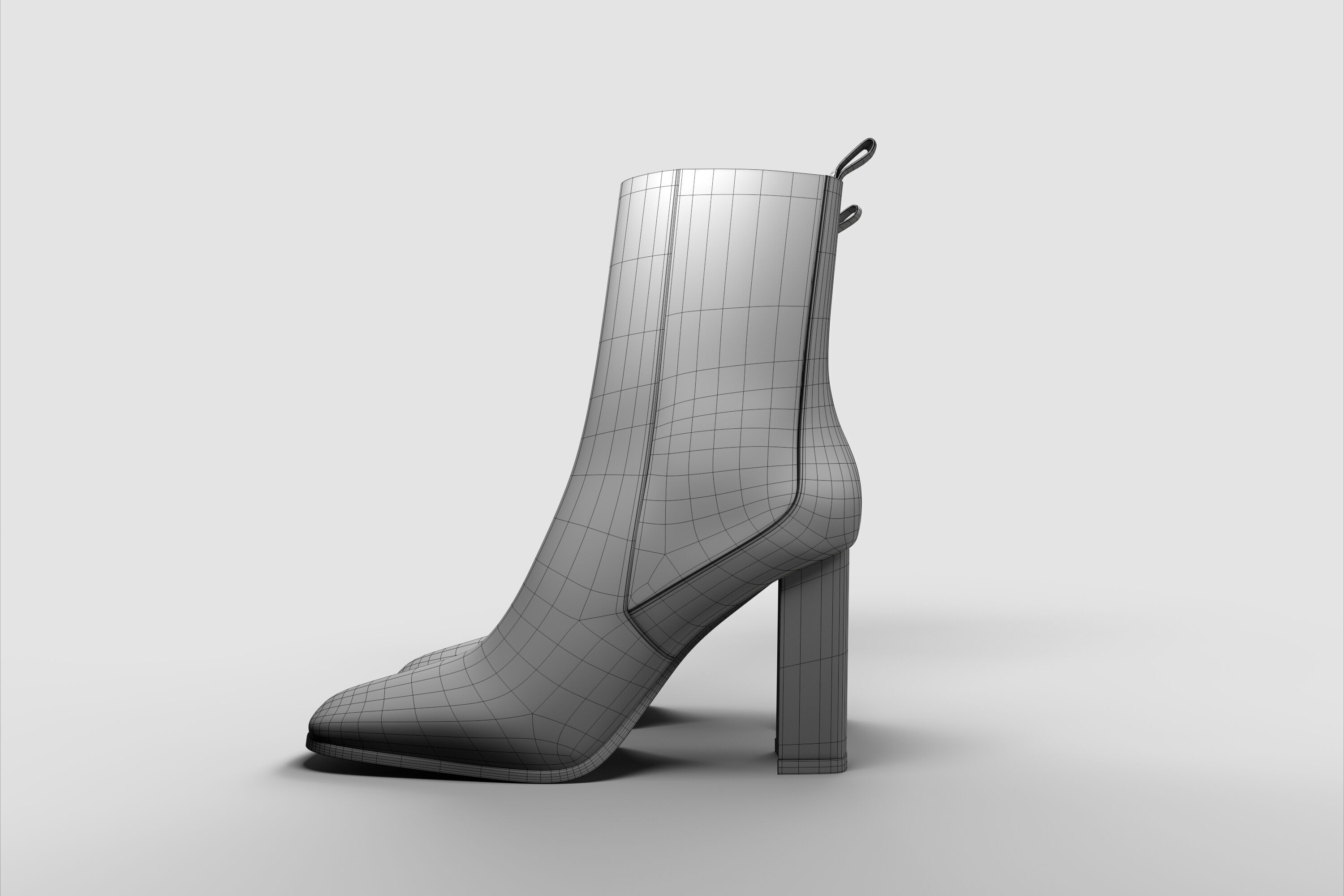 FEMALE black BOOTS 3D model_15