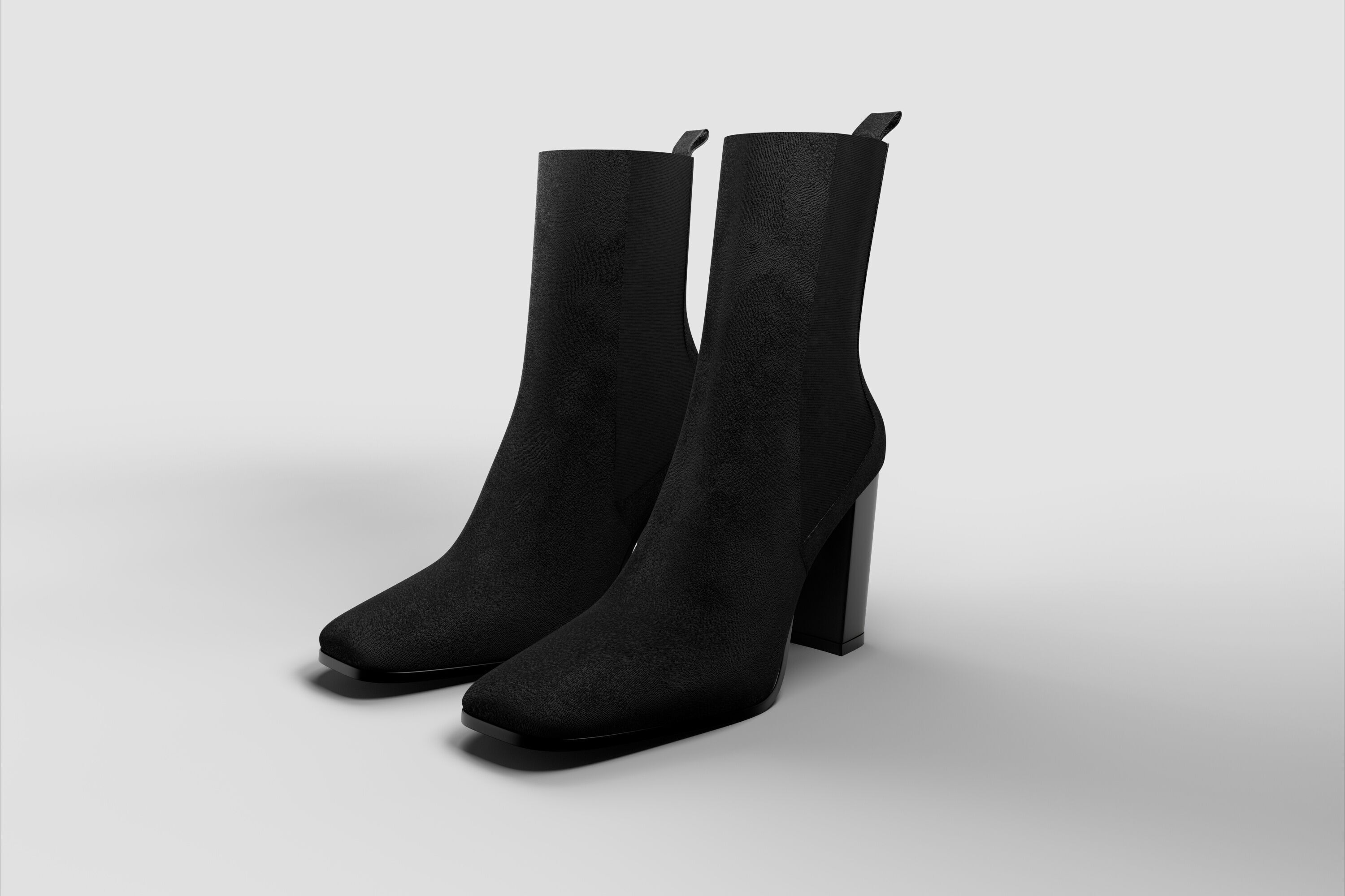 FEMALE black BOOTS 3D model_1