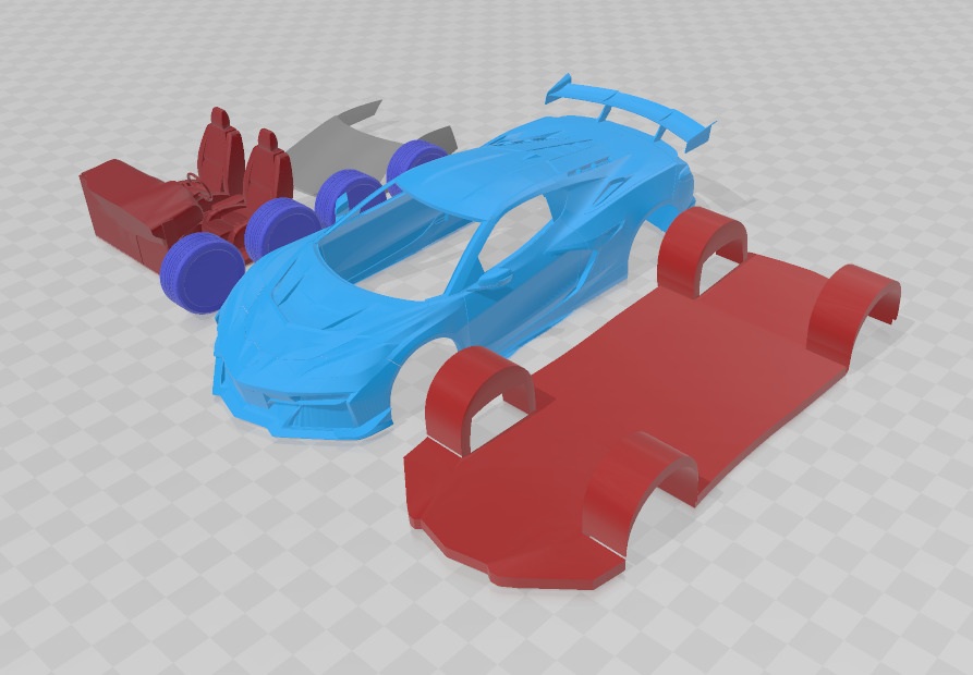 Chevrolet Corvette ZR1 2025 - Separate Parts STL Model 3D print model_1