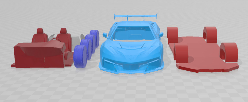 Chevrolet Corvette ZR1 2025 - Separate Parts STL Model 3D print model_7