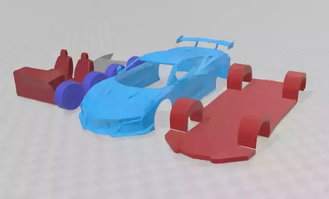 Chevrolet Corvette ZR1 2025 - Separate Parts STL Model