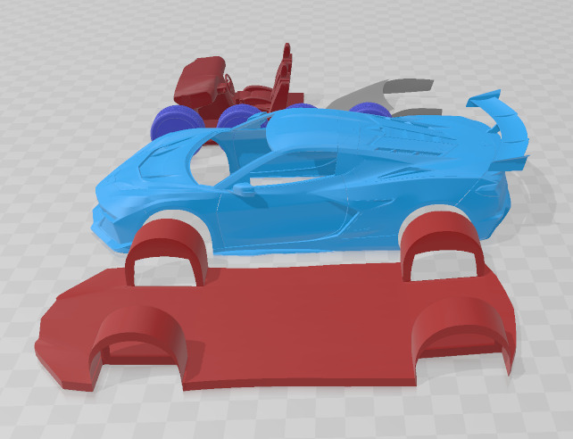 Chevrolet Corvette ZR1 2025 - Separate Parts STL Model 3D print model_2