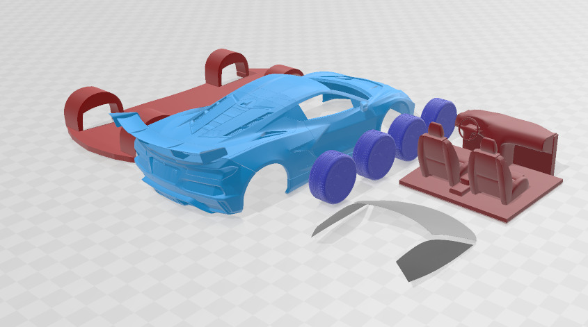 Chevrolet Corvette ZR1 2025 - Separate Parts STL Model 3D print model_5