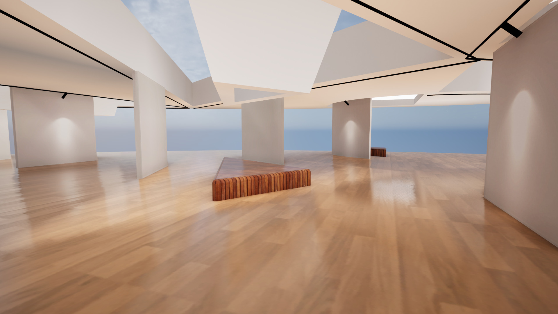 VR Art Gallery crop circle 27 Baked 3D model_4