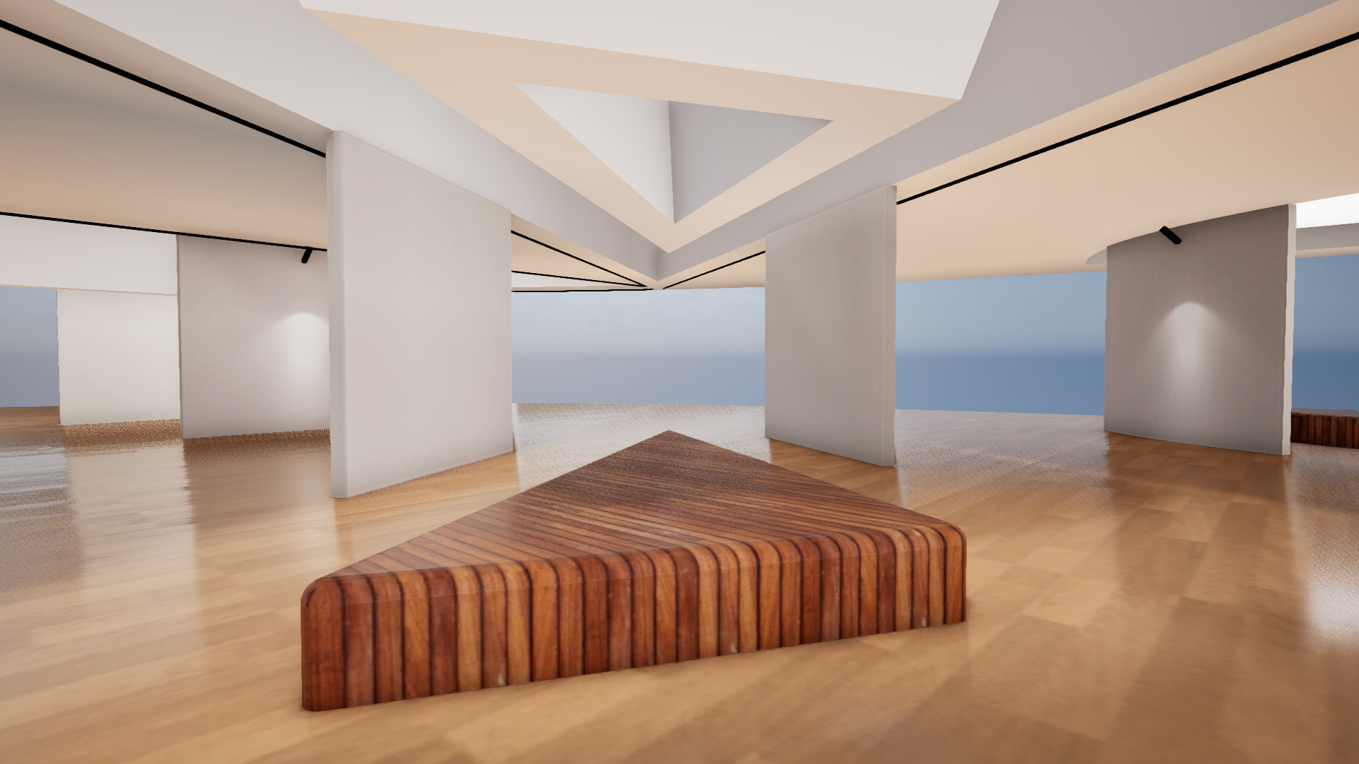 VR Art Gallery crop circle 27 Baked 3D model_5